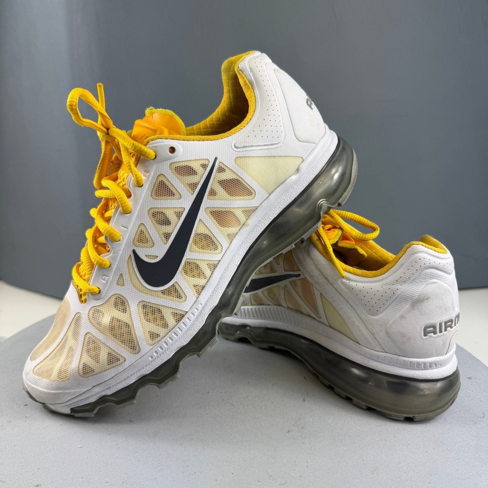 Nike Air Max+ 2011 Livestrong Womens Size 8 Running Shoes Sneakers White Yellow
